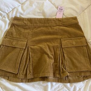 wild Fable Tan Corduroy Skirt with Zipper